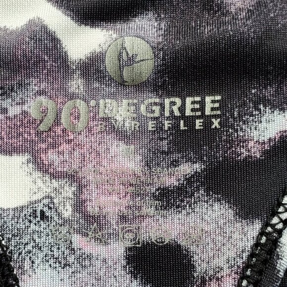 90 Degree by Reflex Racerback Athletic Tank Top Longline Abstract Black Pink M - Picture 7 of 12